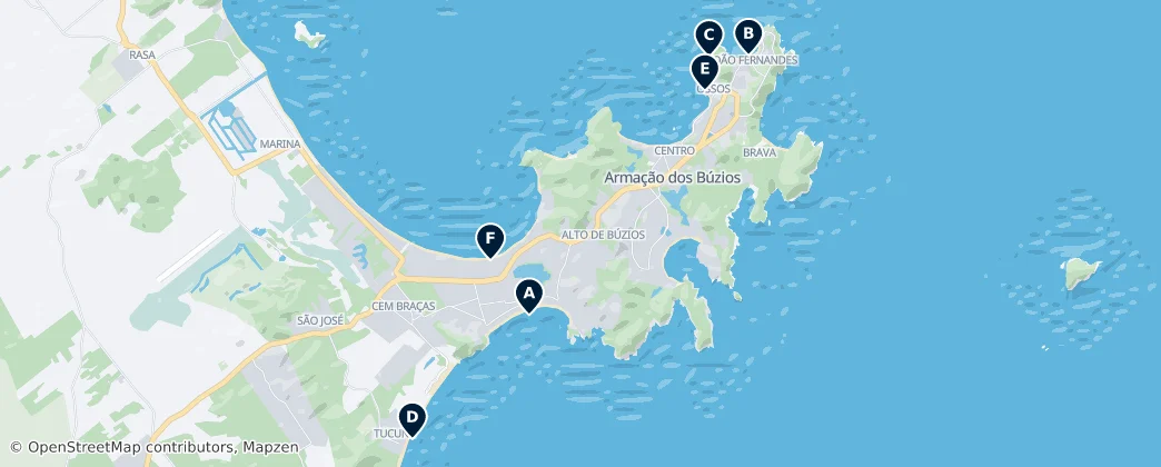 Map of Búzios Water Sports Adventures
