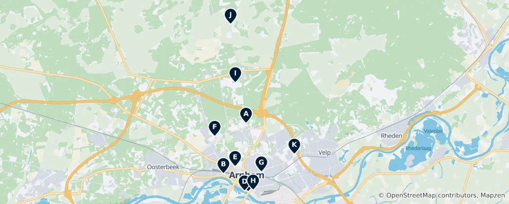 Карта Museums of Arnhem