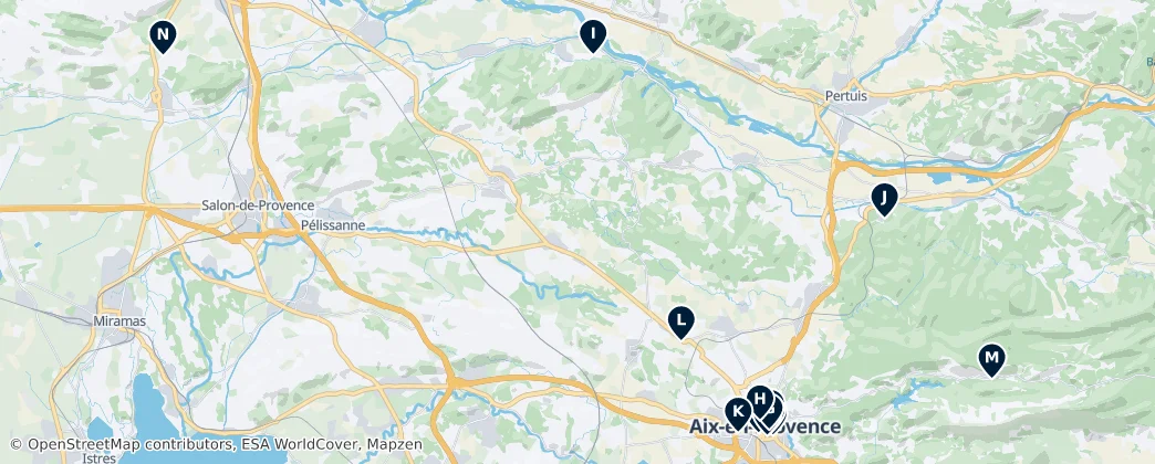 Mapa Aix-en-Provence Heritage Trail