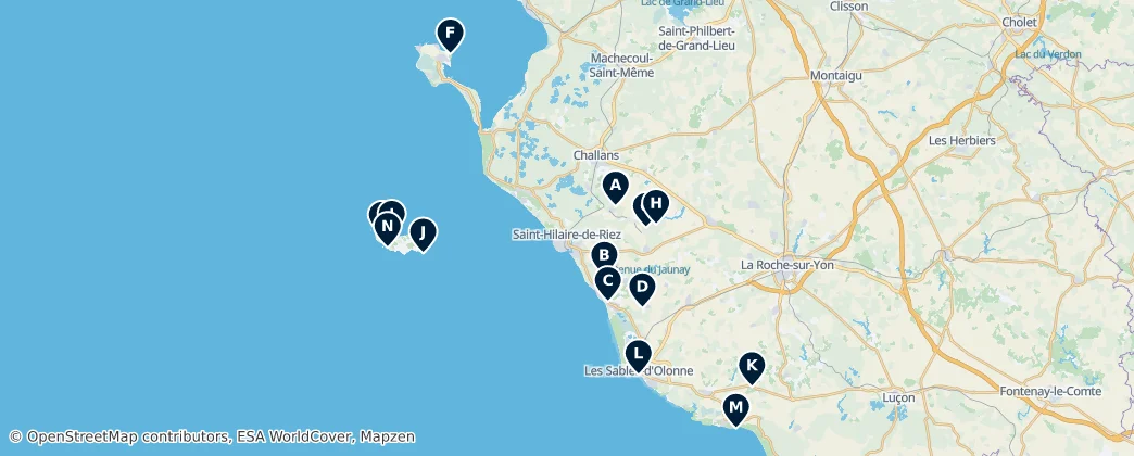 Mappa di arrondissement des Sables-d'Olonne: Essential Heritage