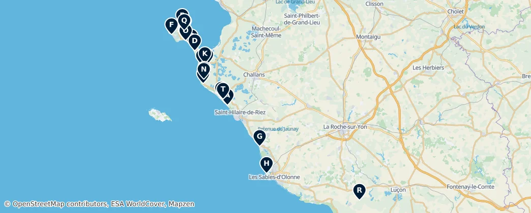 Mapa Premier Campsites & Caravan Parks