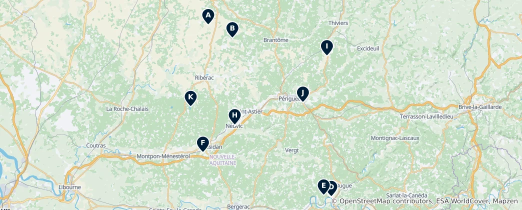 Map of Scenic Parks & Gardens