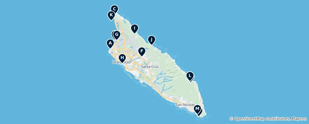 Map of Aruba's Absolute Essentials