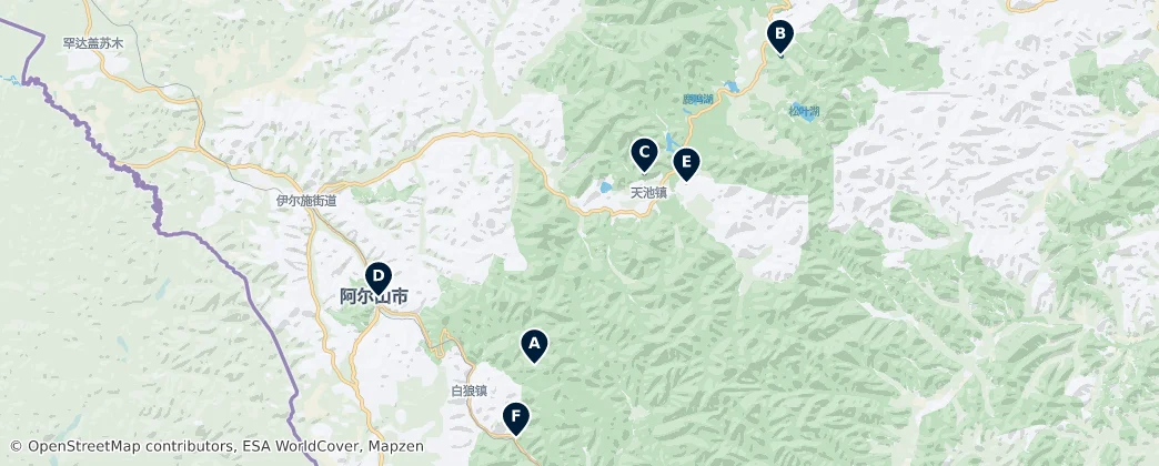 Arxan National Forest Park Essentials — Карта