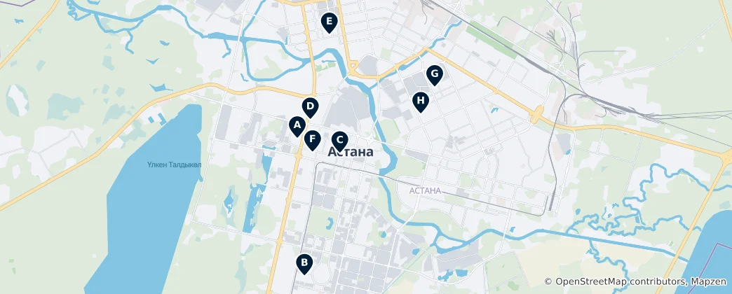 Kaart van Best Shopping Malls