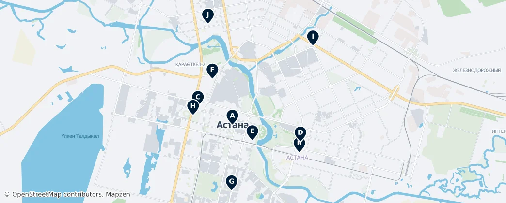 Map of Cultural Landmarks of Astana