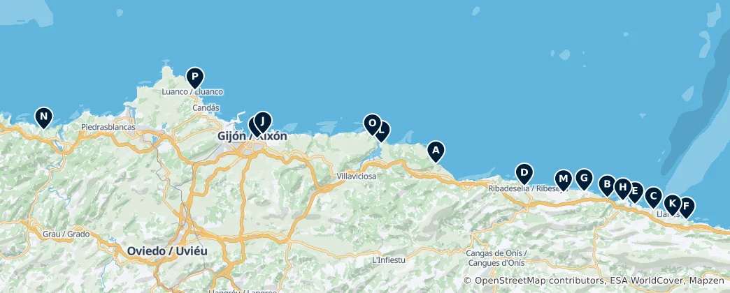 Mapa Beautiful Sandy Beaches