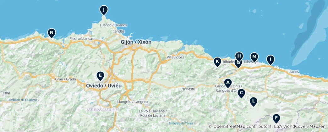 Mapa de Principado de Asturias: The Absolute Essentials