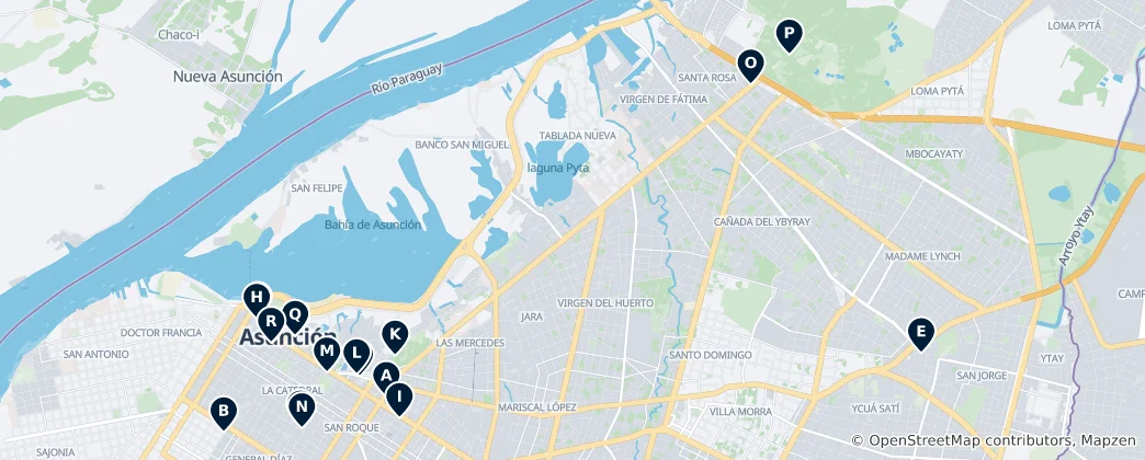 Map of Museums and Galleries of Asunción