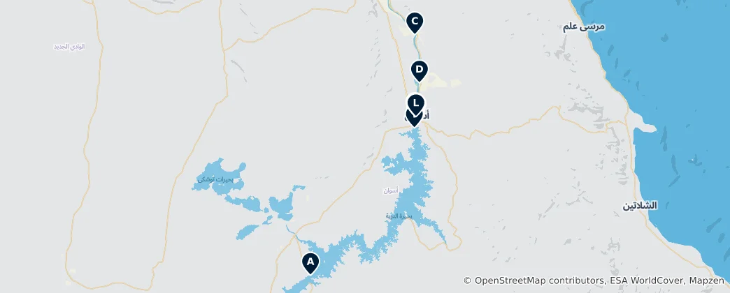 Map of Aswan Governorate Essentials