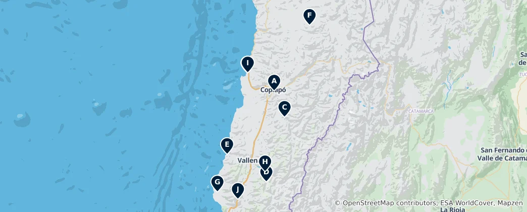Mapa Religious Heritage in Atacama