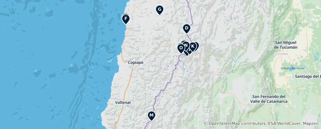 Mappa di Volcanoes & Andean Peaks