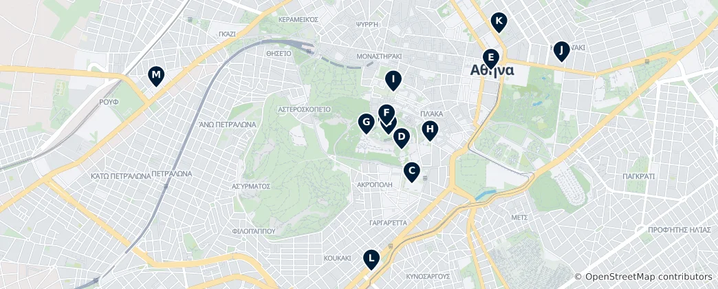 Map of Athens' Museums and Art