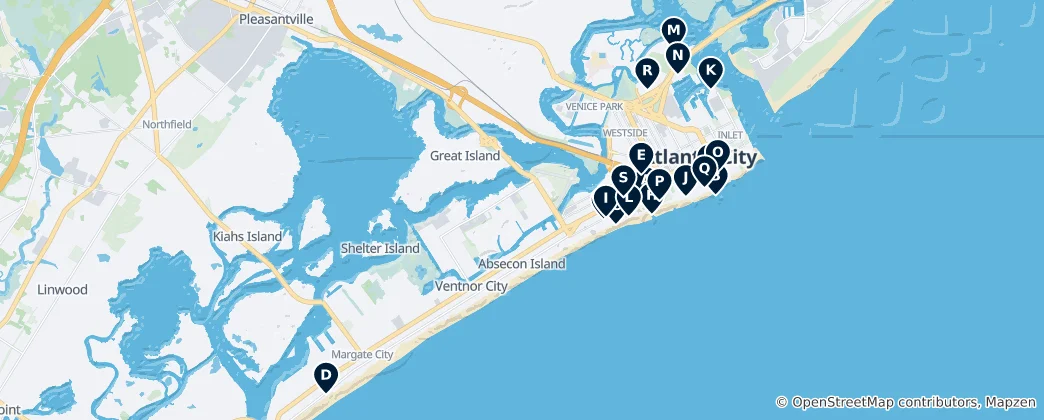Mapa Atlantic County Must-Sees