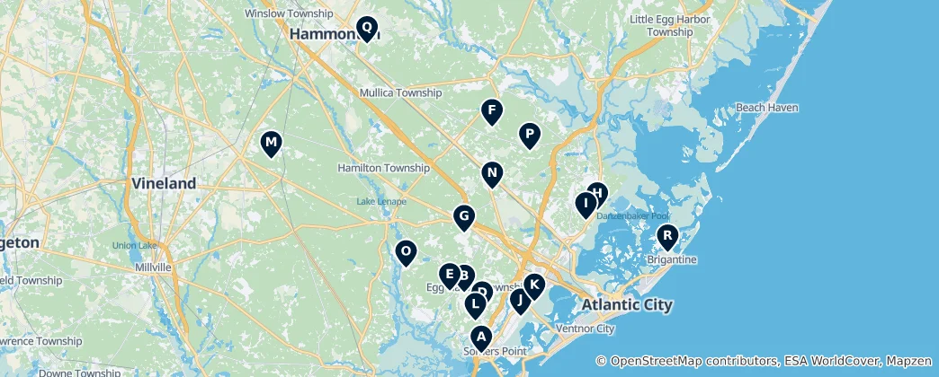 Mapa Top Golf Courses