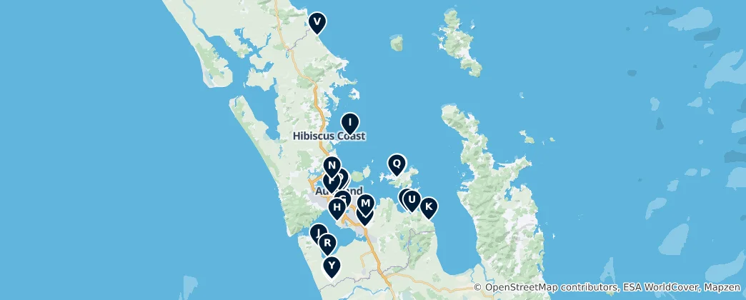 Mapa Auckland Parks & Reserves