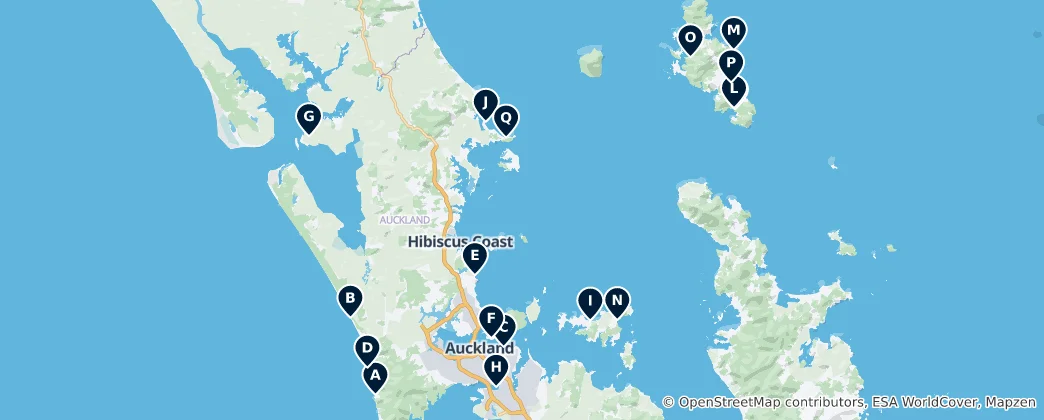 Map of Beaches and Coastlines