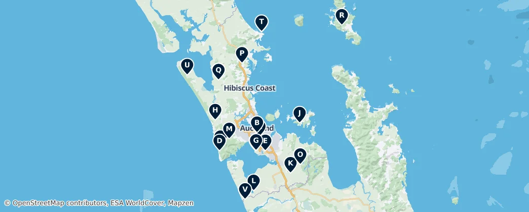 Mapa Natural Wonders of New Zealand