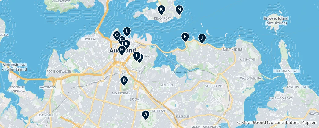 Map of Auckland's Absolute Essentials