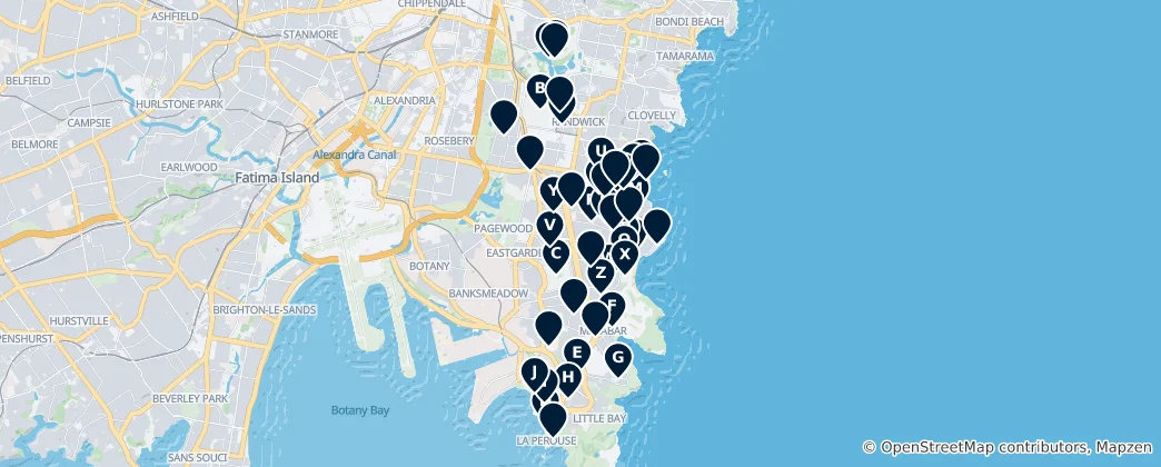Mappa di Sydney's Parks and Gardens