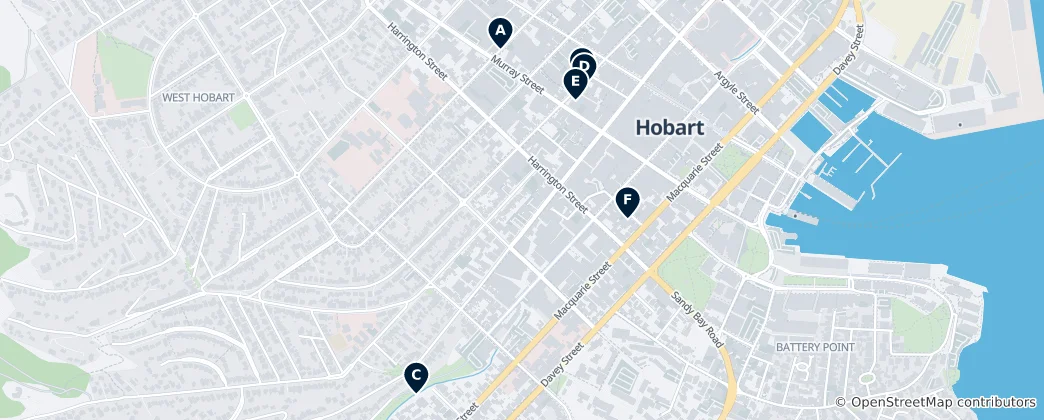 Mapa de Hobart Essentials