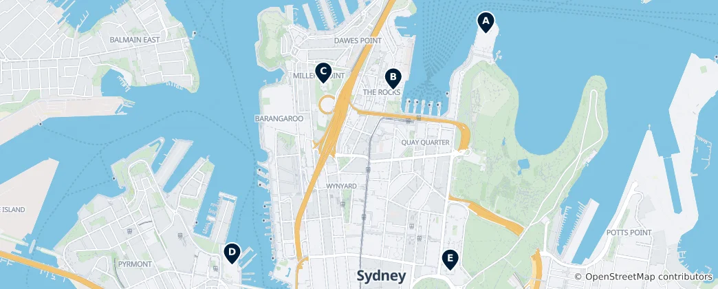 Mapa Sydney Museums & Galleries