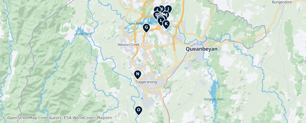National Institutions & Museums — Map