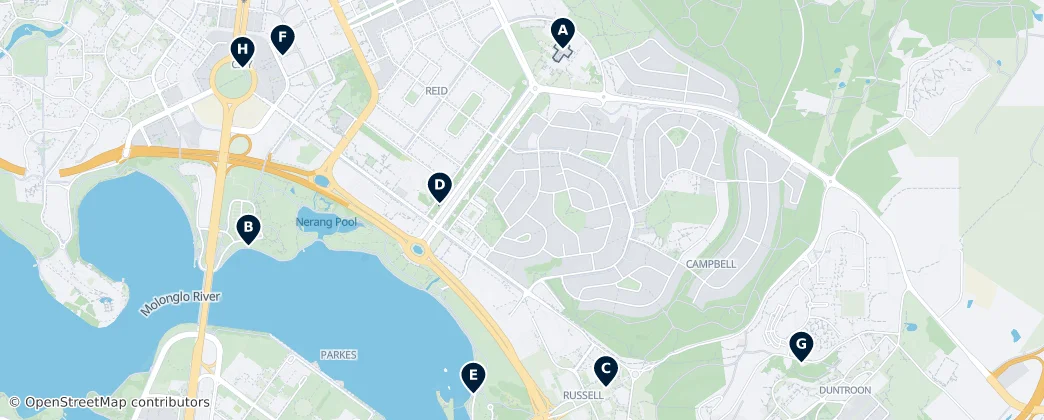 National Memorials & Landmarks — Map