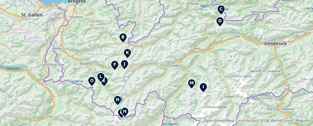 Mapa De Alpine Outdoor Highlights