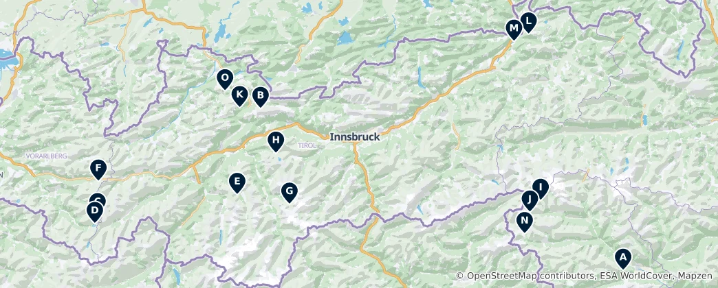 Map of Alpine Regional Cuisine