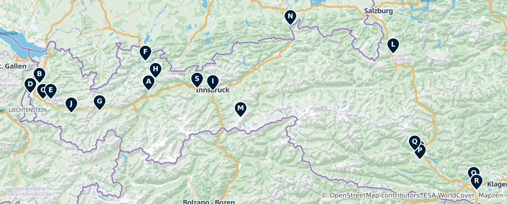 Mapa Hidden Heritage Gems
