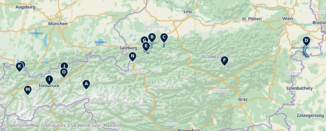 Lakes & Waterfalls — Map