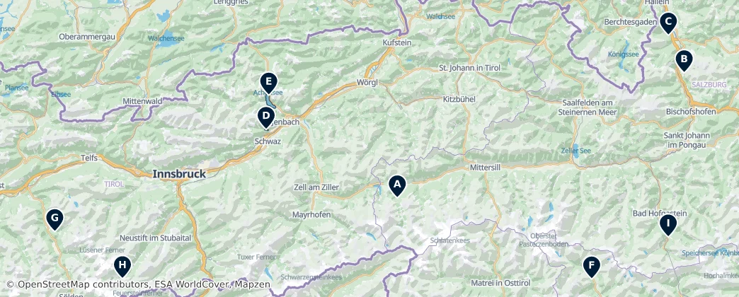 Natural Sights & Waterfalls — Map