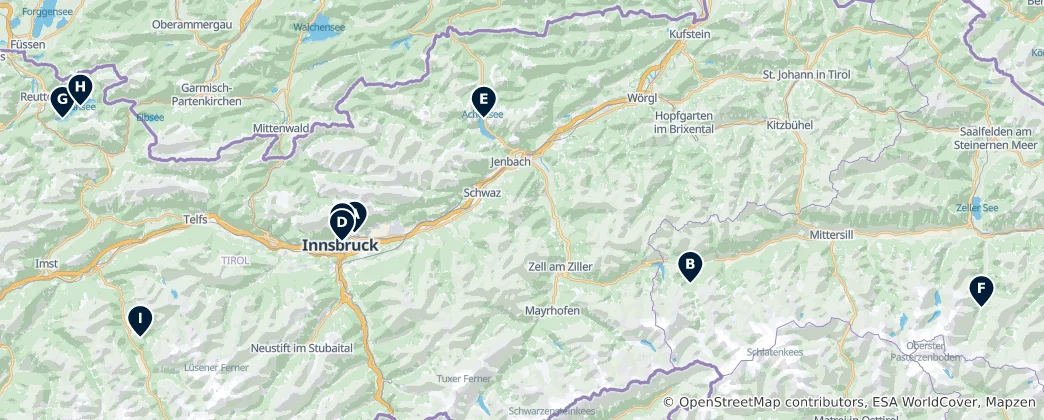 Mapa Nature & Parks Highlights