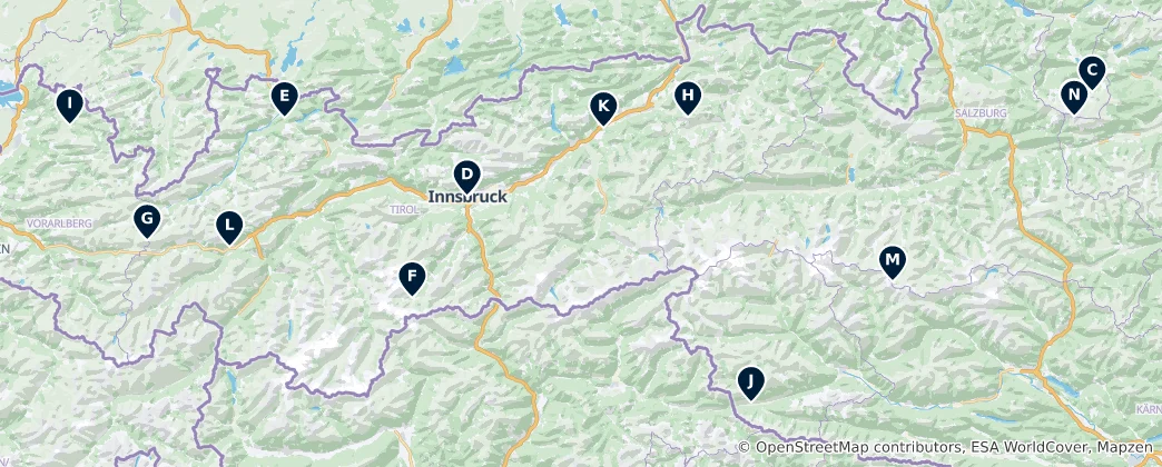 Mapa Scenic Viewpoints & Towers
