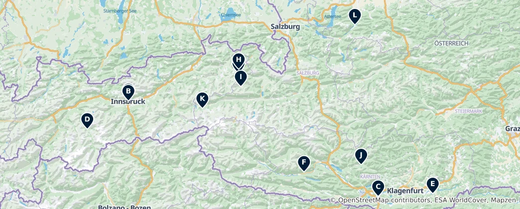 Mapa Top Parks & Recreation