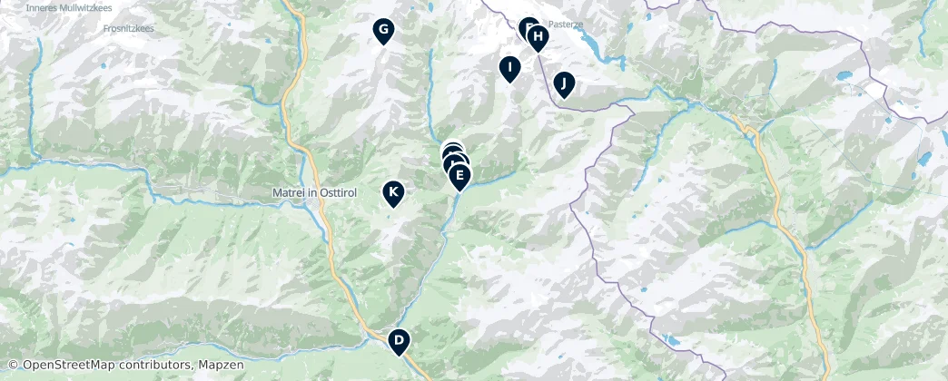 Kals am Großglockner Must-Sees — Mapa