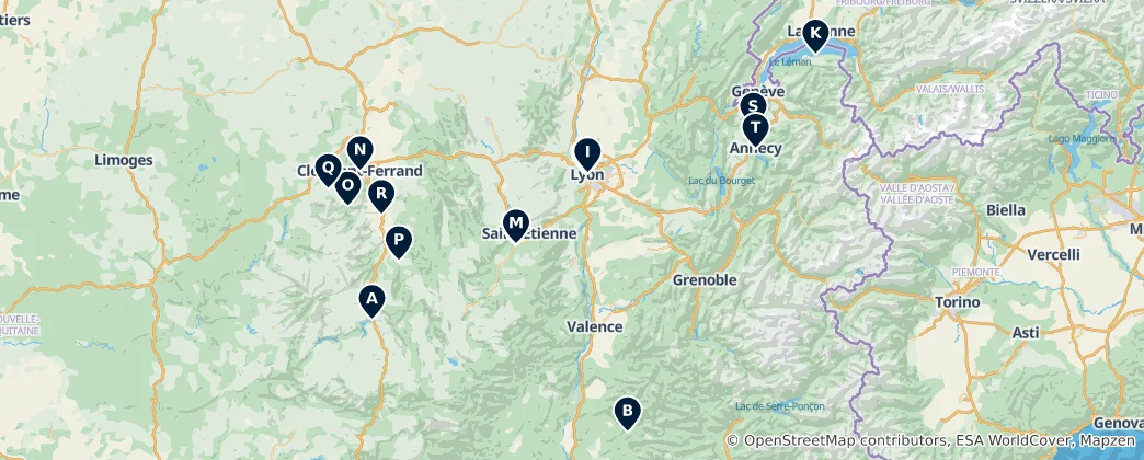 Mappa di Architectural Highlights