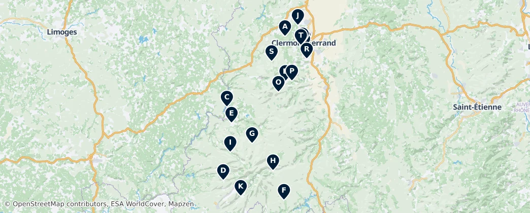 Parc naturel régional des Volcans d'Auvergne Essentials Haritası