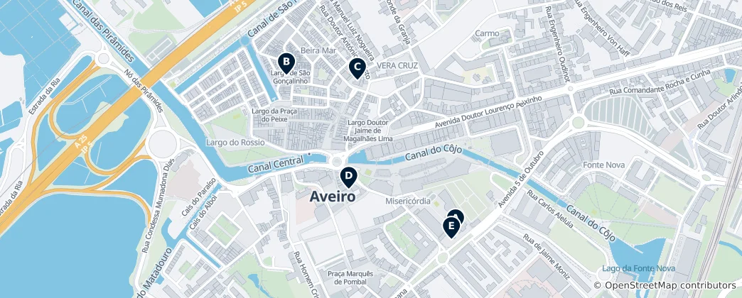 Карта Aveiro's Sacred Sites