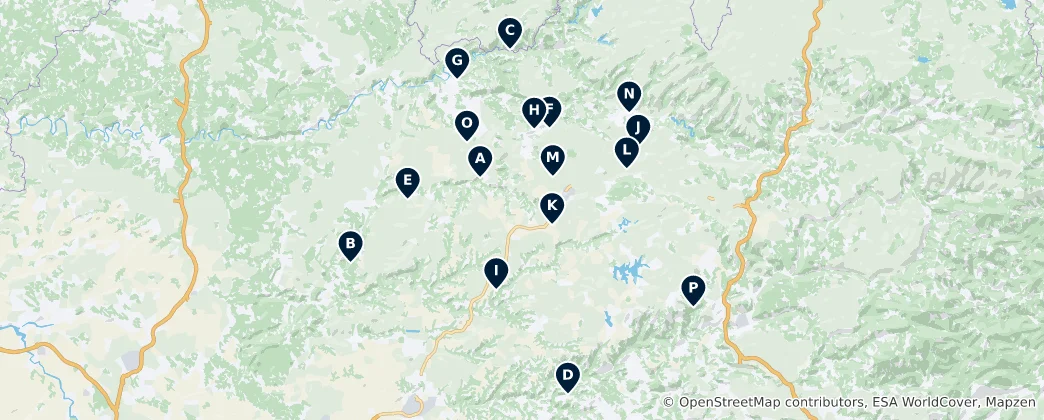 Mapa Aveyron's Castles and Manors