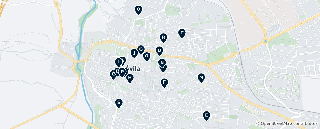 Karte von Ávila's Heritage Sites