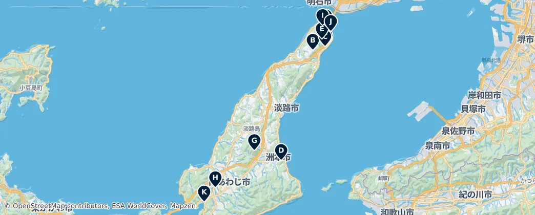 Map of Awaji Island Must-Sees
