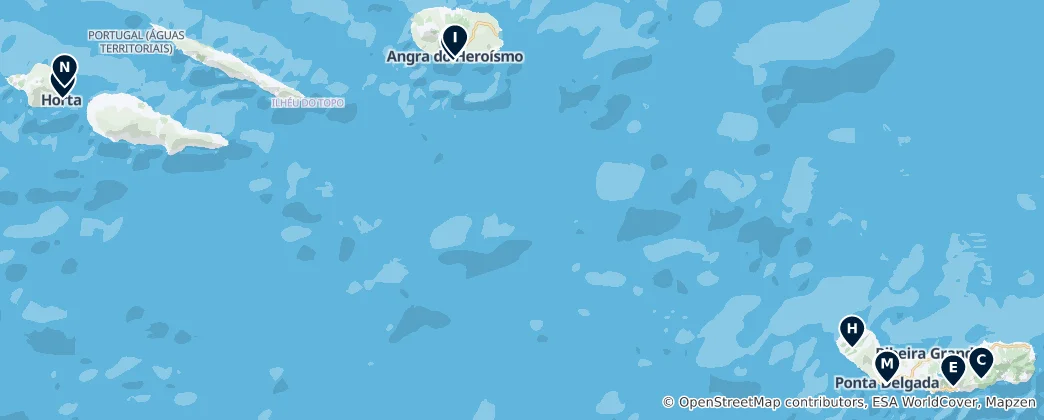 Mapa De Historic Sites in the Azores
