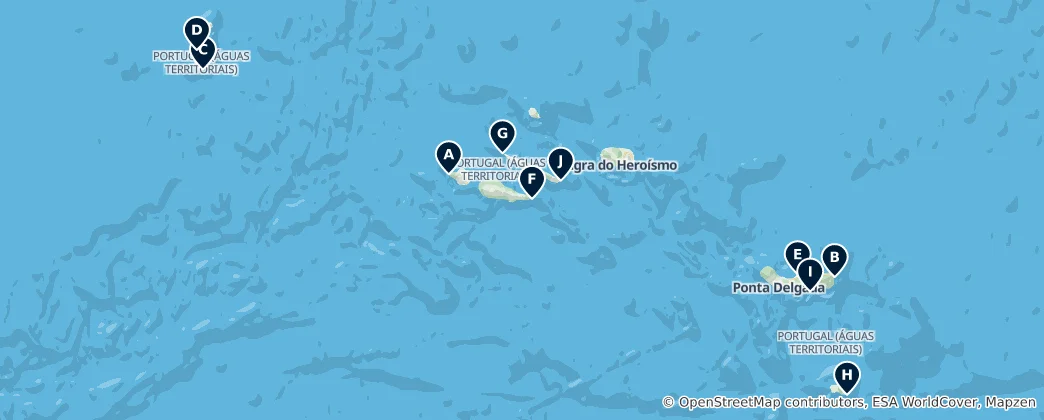 Mapa Iconic Azores Lighthouses