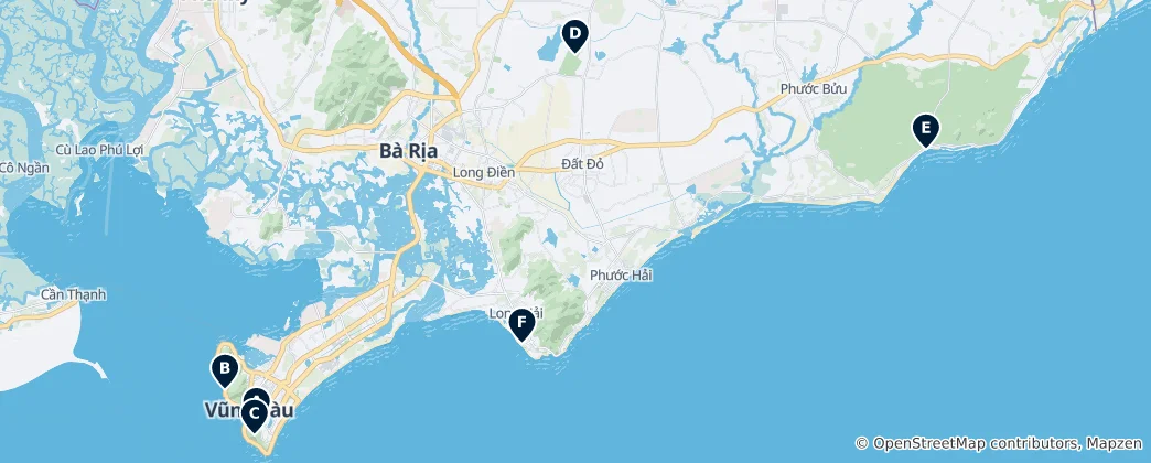 Mapa Bà Rịa–Vũng Tàu's Absolute Essentials