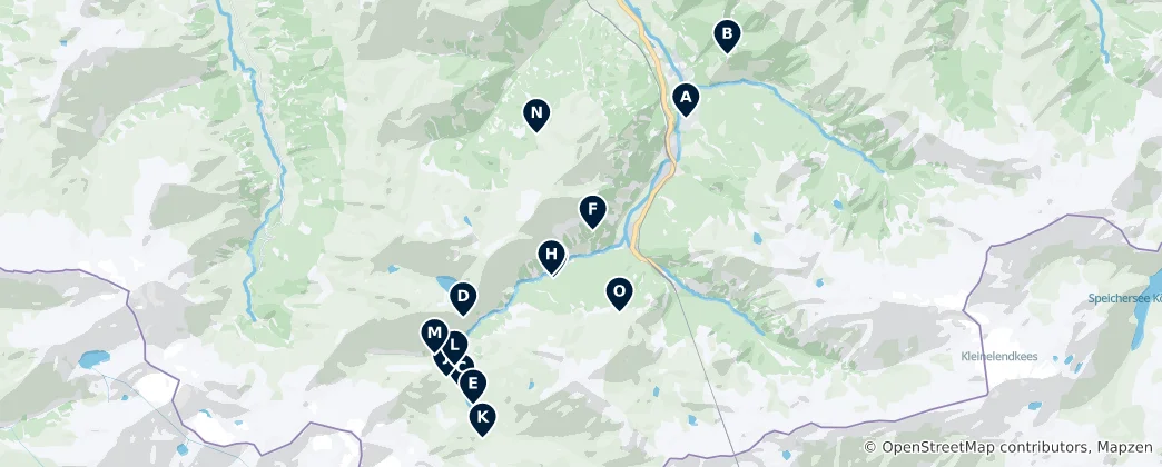 Mappa di Alpine Huts & Cabins