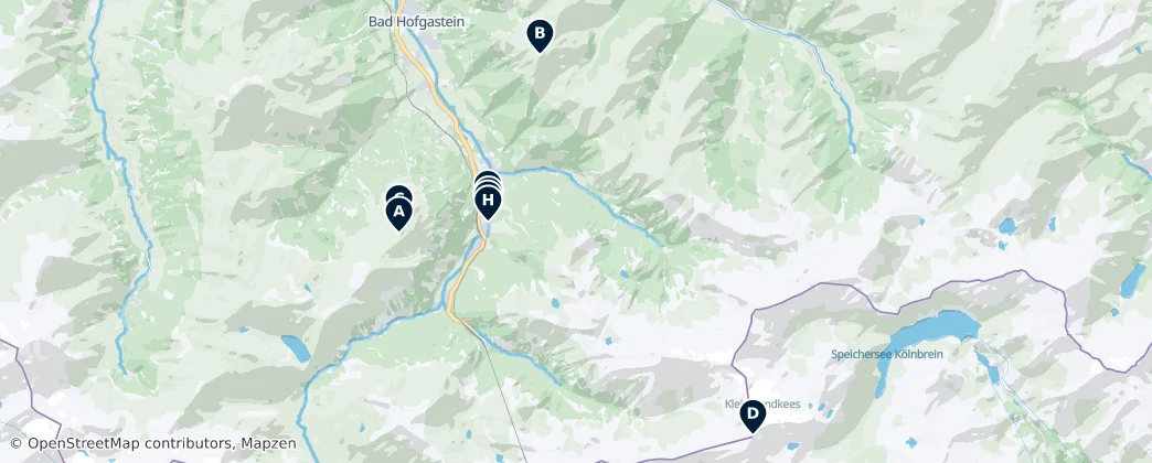 Best Viewpoints in Bad Gastein — Mapa