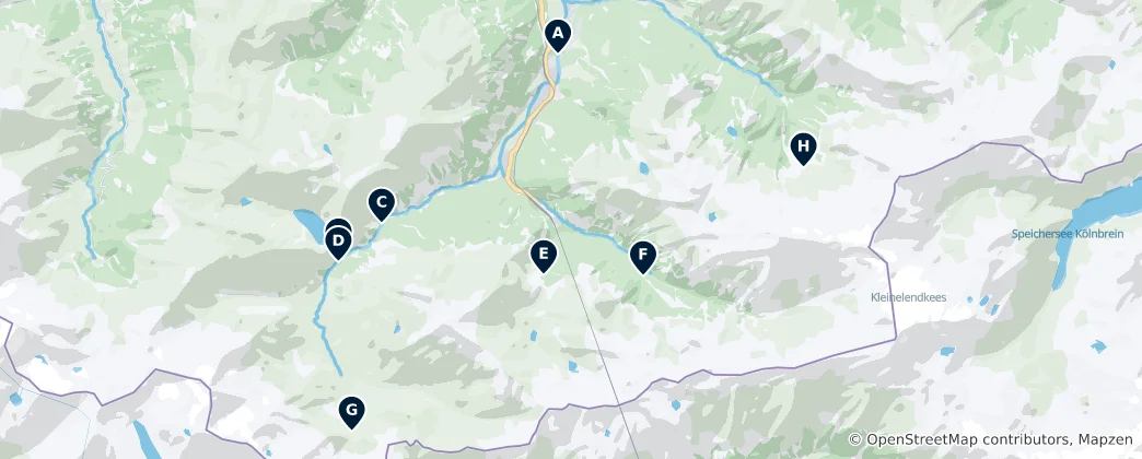 Mapa de Waterfalls of Bad Gastein