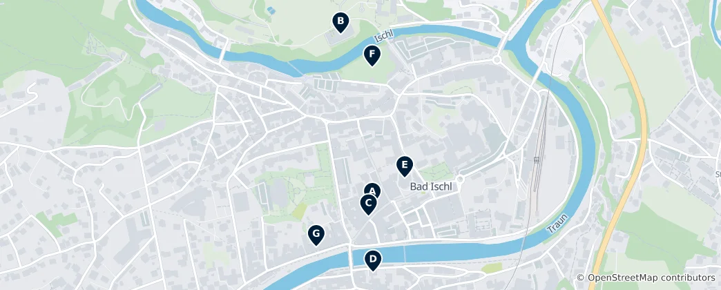 Térkép: Bad Ischl kihagyhatatlan látnivalói